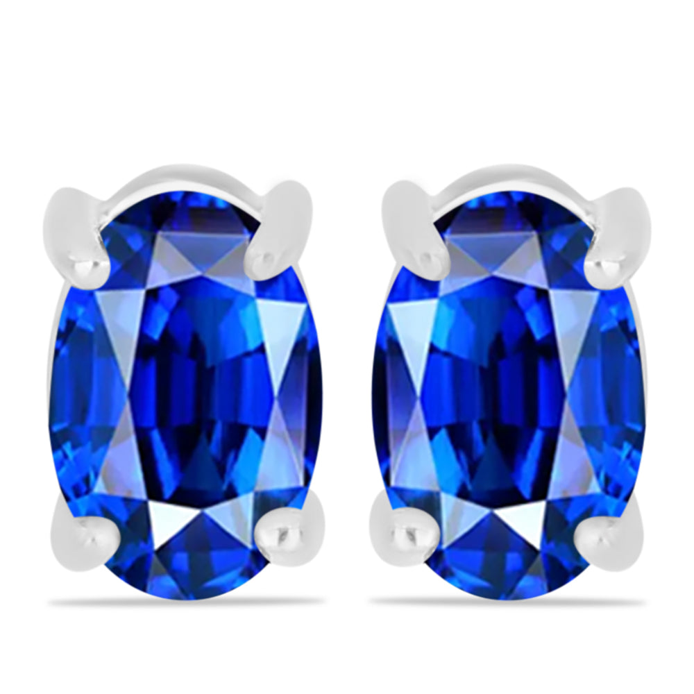 Pendientes de Plata con Zafiro Azul Australiano
