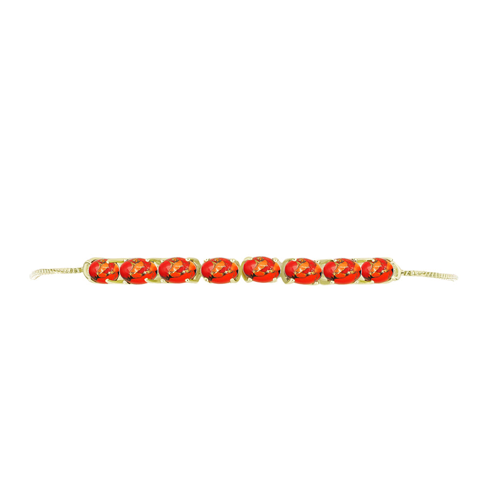 Pulsera de Plata Bañada en Oro con Turquesa de Mohave 2 