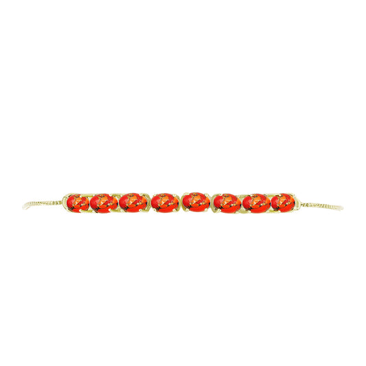 Pulsera de Plata Bañada en Oro con Turquesa de Mohave