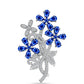 Broche de Plata con Zafiro Azul Australiano y Topacio Blanco
