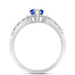 Anillo de Plata con Zafiro Azul Australiano y Topacio Blanco