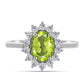 Anillo de Plata con Peridoto de Changbai y Topacio Blanco