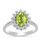 Anillo de Plata con Peridoto de Changbai y Topacio Blanco