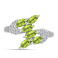 Anillo de Plata con Peridoto de Changbai y Topacio Blanco