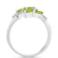 Anillo de Plata con Peridoto de Changbai y Topacio Blanco