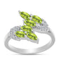 Anillo de Plata con Peridoto de Changbai y Topacio Blanco