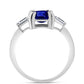 Anillo de Plata con Zafiro Azul Australiano y Topacio Blanco