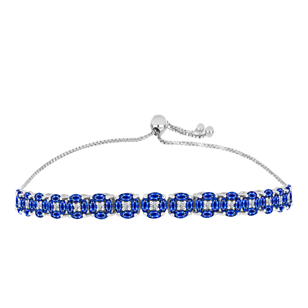 Pulsera de Plata con Zafiro Azul Australiano y Topacio Blanco