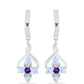 Pendientes de Plata con Zafiro Azul Australiano y Piedra Lunar Arco Iris