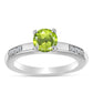 Anillo de Plata con Peridoto de Changbai y Topacio Blanco