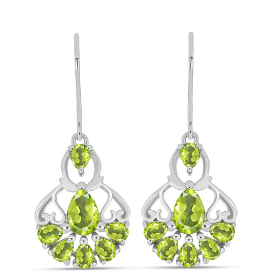 Pendientes de Plata con Peridoto de Changbai