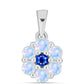 Colgante de Plata con Zafiro Azul Australiano y Piedra Lunar Arco Iris