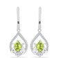 Pendientes de Plata con Peridoto de Changbai y Topacio Blanco