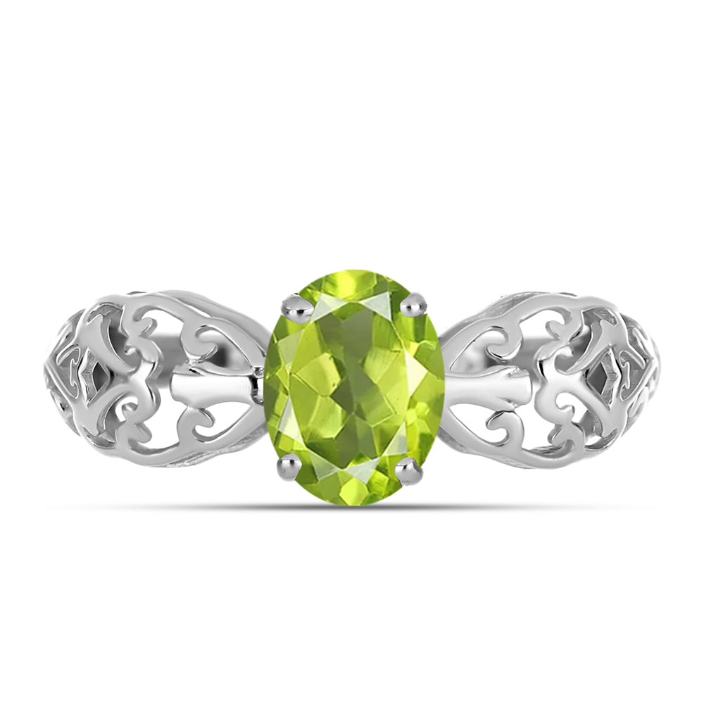 Anillo de Plata con Peridoto de Changbai