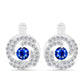 Pendientes de Plata con Zafiro Azul Australiano y Topacio Blanco