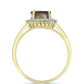 Anillo de Plata Bañada en Oro con Drusa Azul y Topacio Blanco
