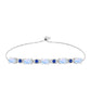 Pulsera de Plata con Zafiro Azul Australiano y Piedra Lunar Arco Iris