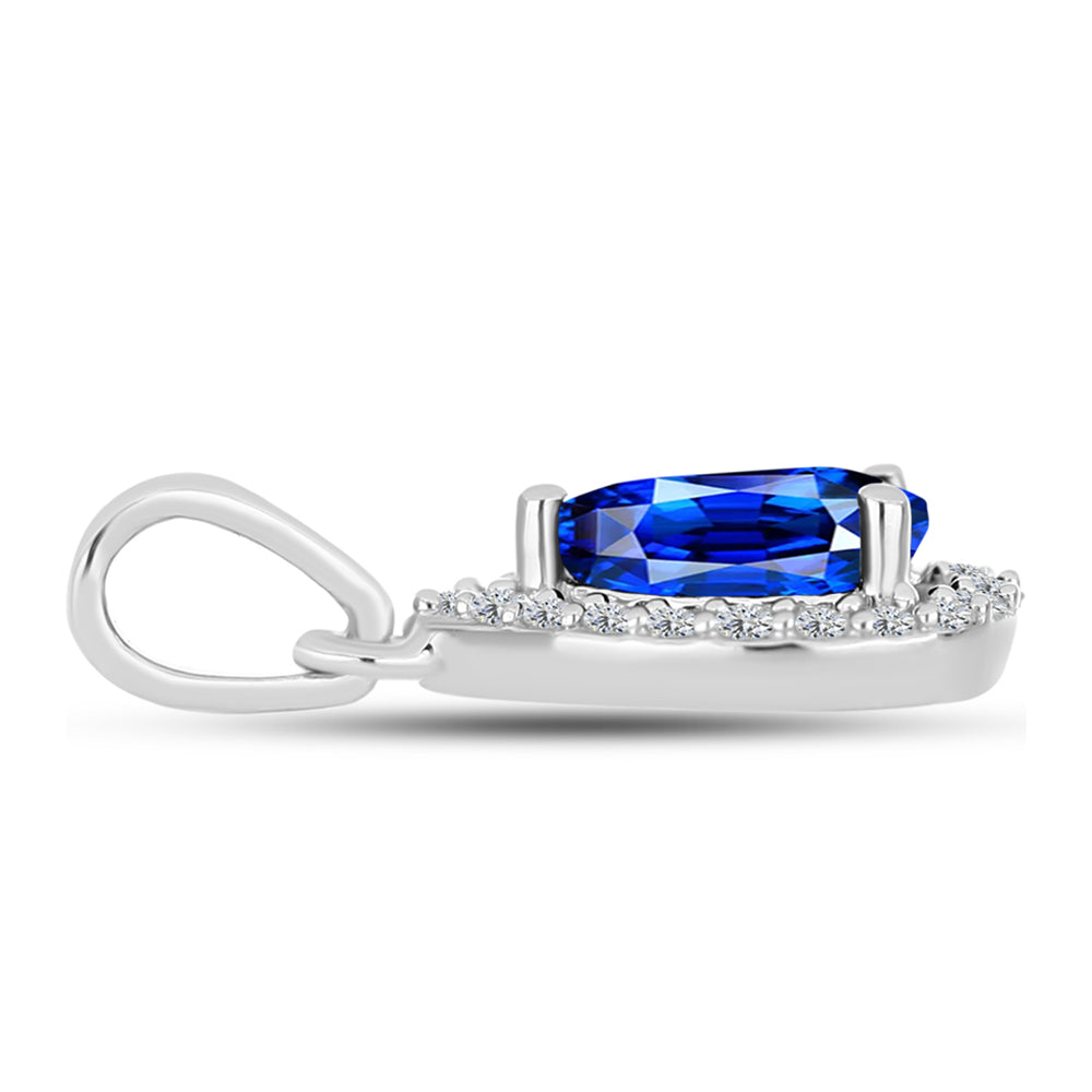Colgante de Plata con Zafiro Azul Australiano y Topacio Blanco 2 