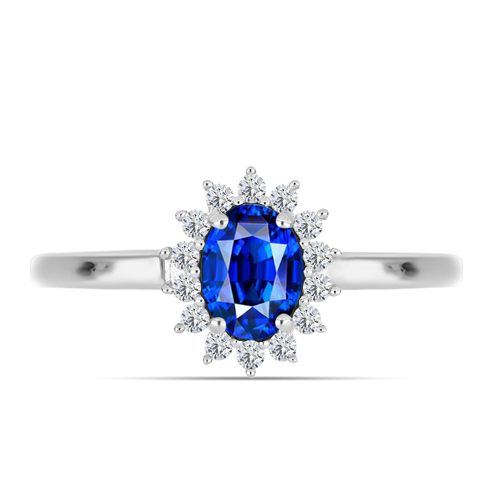 Anillo de Plata con Zafiro Azul Australiano y Topacio Blanco 1 