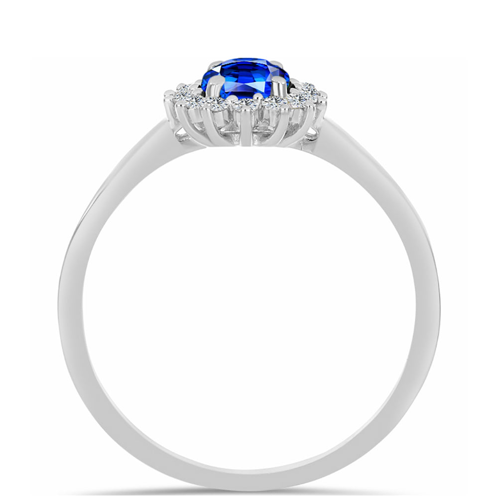 Anillo de Plata con Zafiro Azul Australiano y Topacio Blanco