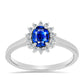 Anillo de Plata con Zafiro Azul Australiano y Topacio Blanco