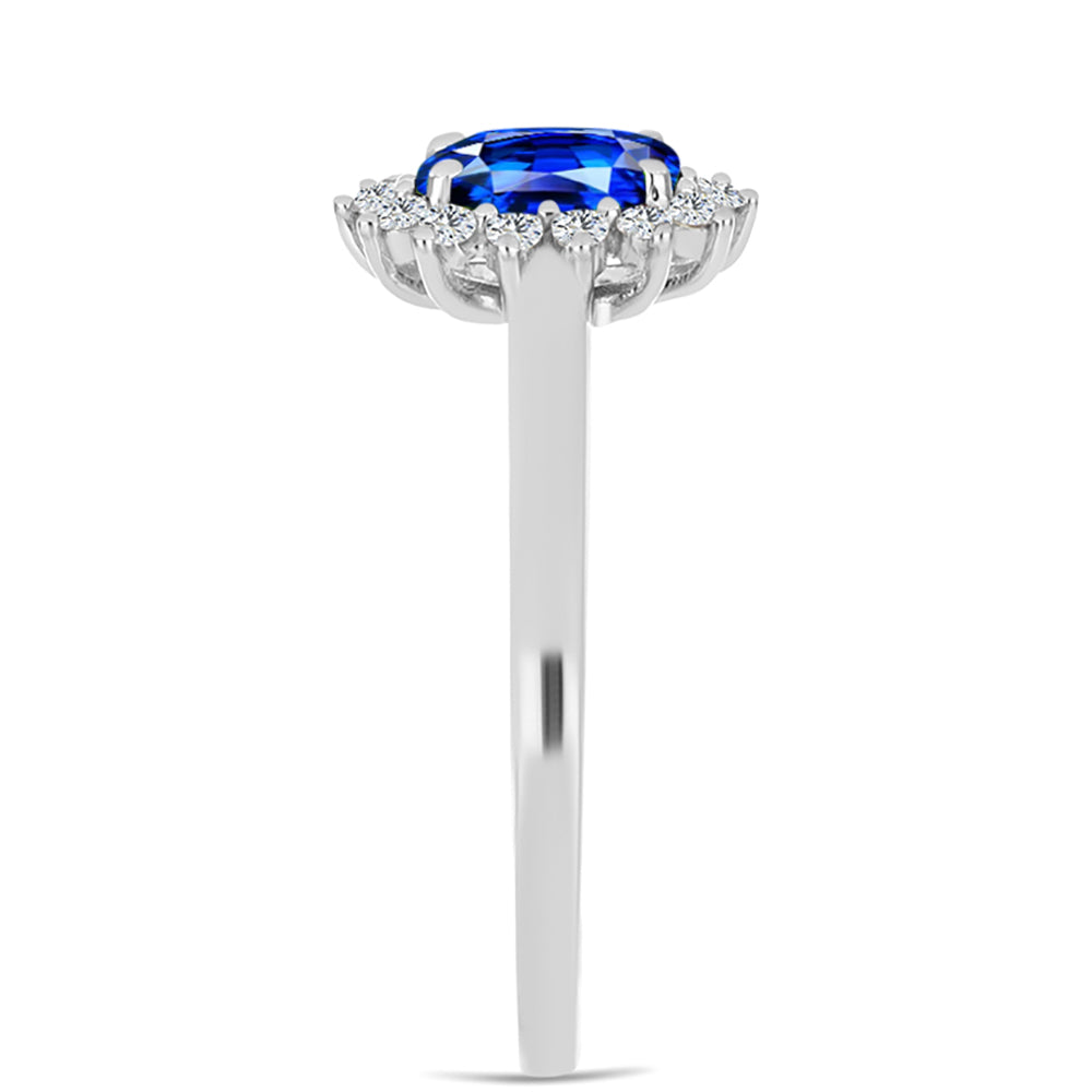 Anillo de Plata con Zafiro Azul Australiano y Topacio Blanco