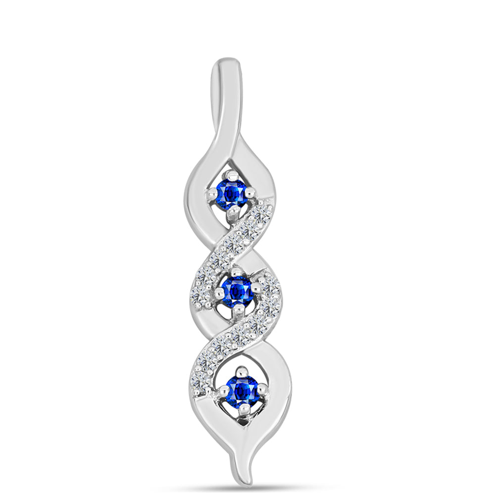 Colgante de Plata con Zafiro Azul Australiano y Topacio Blanco 1 