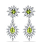 Pendientes de Plata con Peridoto de Changbai y Topacio Blanco