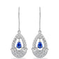 Pendientes de Plata con Zafiro Azul Australiano y Topacio Blanco