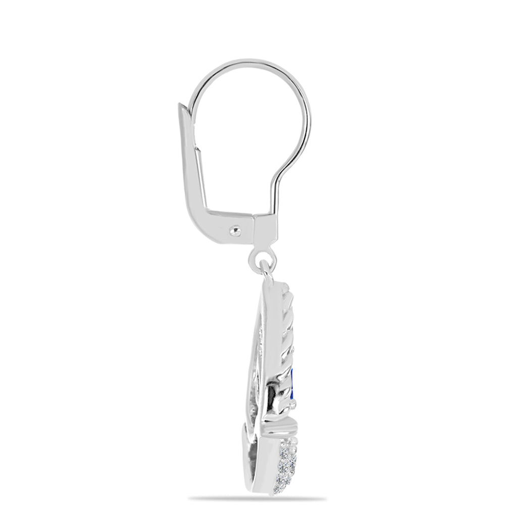 Pendientes de Plata con Zafiro Azul Australiano y Topacio Blanco 2 