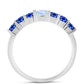 Anillo de Plata con Zafiro Azul Australiano y Piedra Lunar Arco Iris