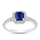 Anillo de Plata con Zafiro Azul Australiano y Topacio Blanco