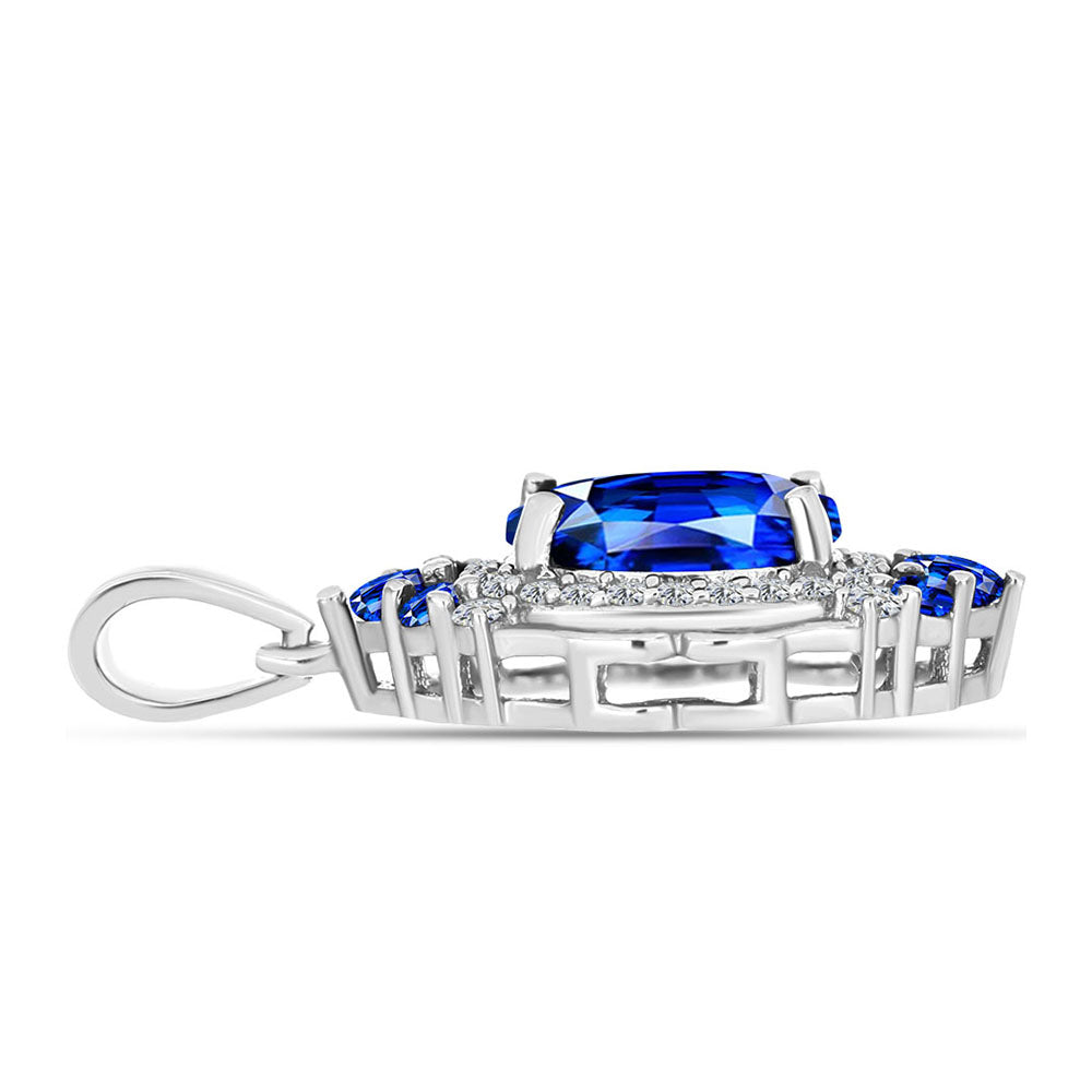 Colgante de Plata con Zafiro Azul Australiano y Topacio Blanco