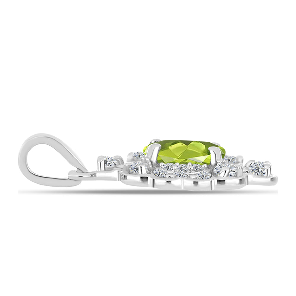Colgante de Plata con Peridoto de Changbai y Topacio Blanco