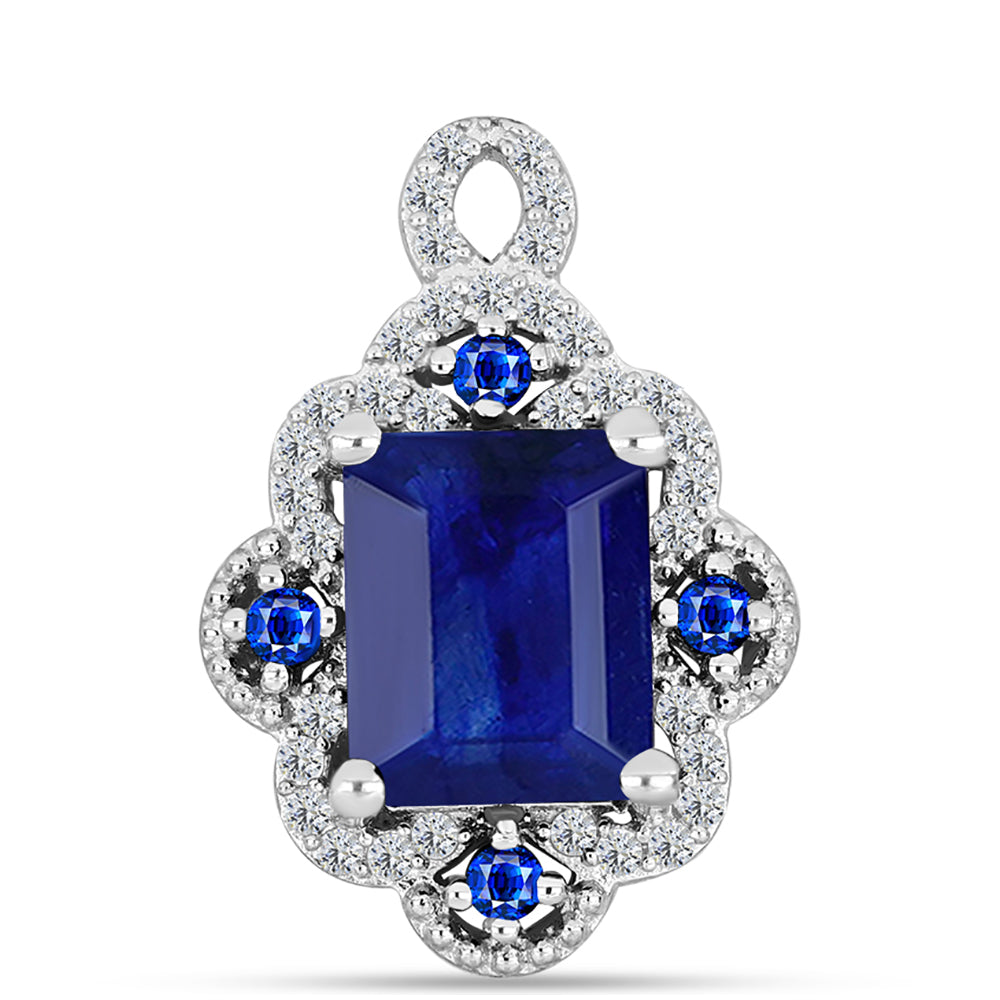 Colgante de Plata con Zafiro Azul Australiano y Topacio Blanco