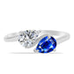Anillo de Plata con Zafiro Azul Australiano y Topacio Blanco