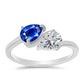 Anillo de Plata con Zafiro Azul Australiano y Topacio Blanco