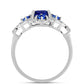 Anillo de Plata con Zafiro Azul Australiano y Topacio Blanco