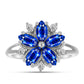 Anillo de Plata con Zafiro Azul Australiano y Topacio Blanco