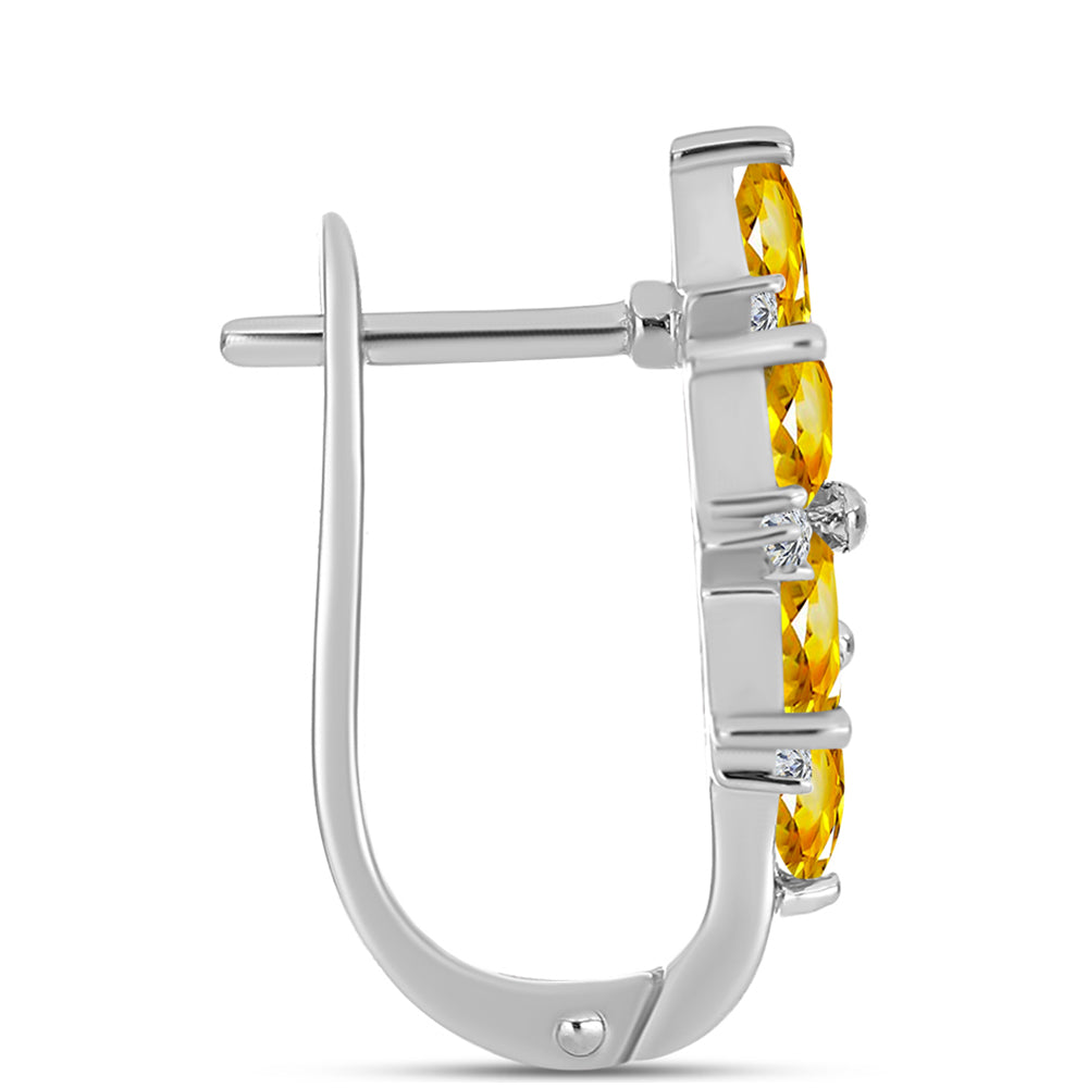 Pendientes de Plata con Citrino de los Montes Urales y Topacio Blanco 2 