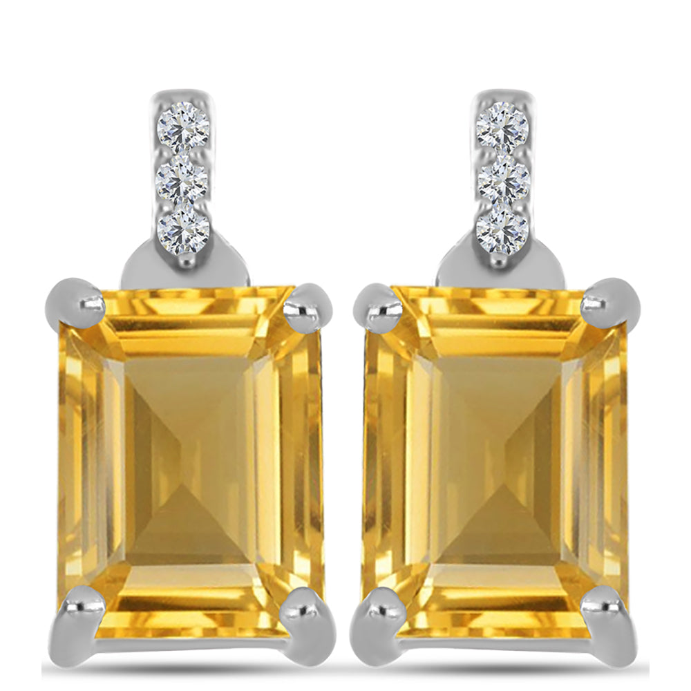 Pendientes de Plata con Citrino de los Montes Urales y Topacio Blanco 1 