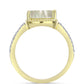 Anillo de Plata Bañada en Oro con Madreperla y Topacio Blanco