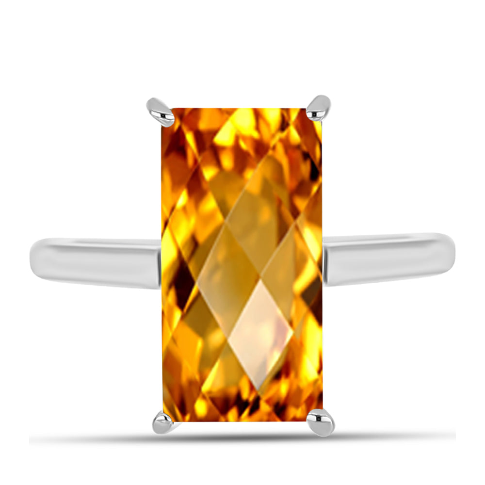 Anillo de Plata con Citrino de los Montes Urales 1 
