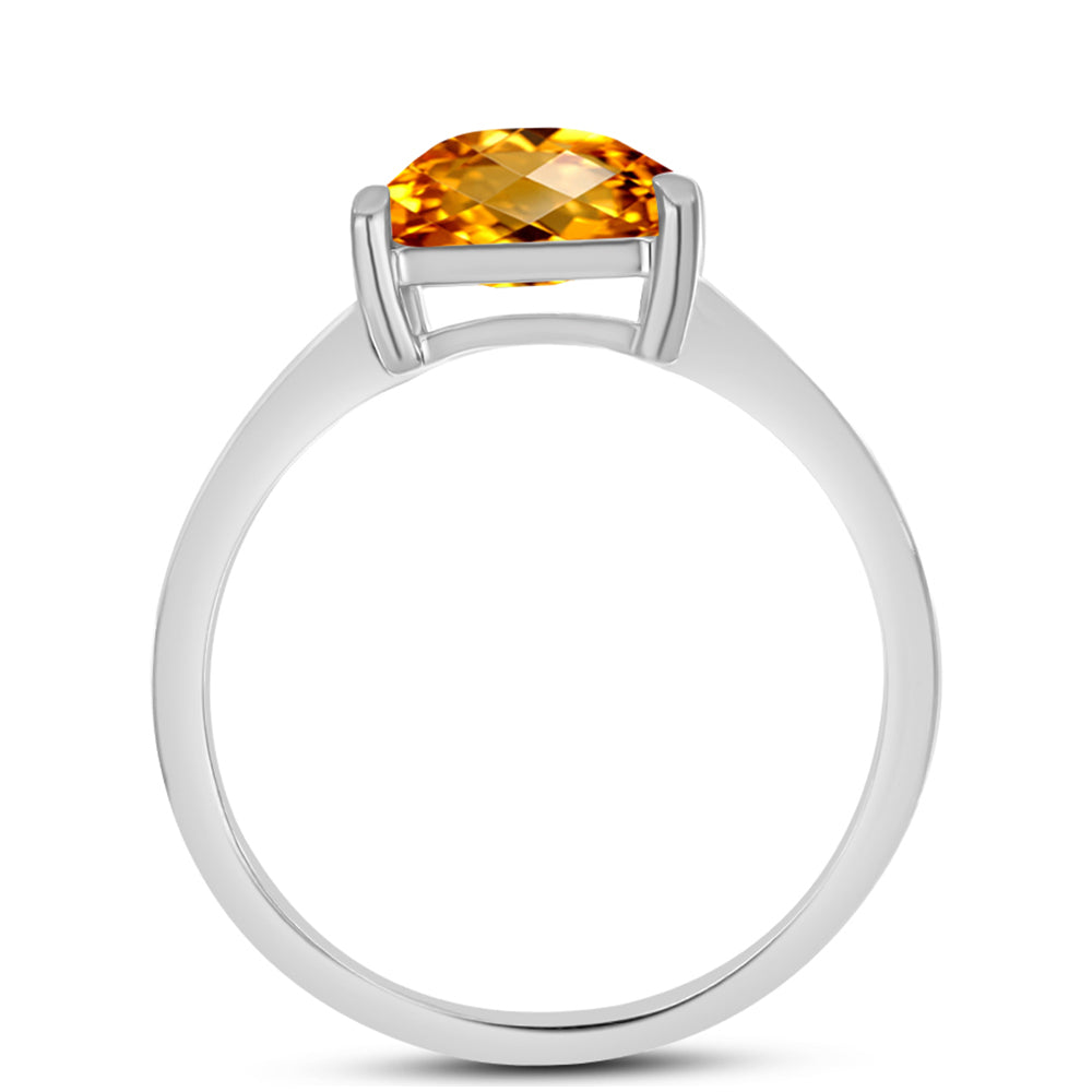 Anillo de Plata con Citrino de los Montes Urales