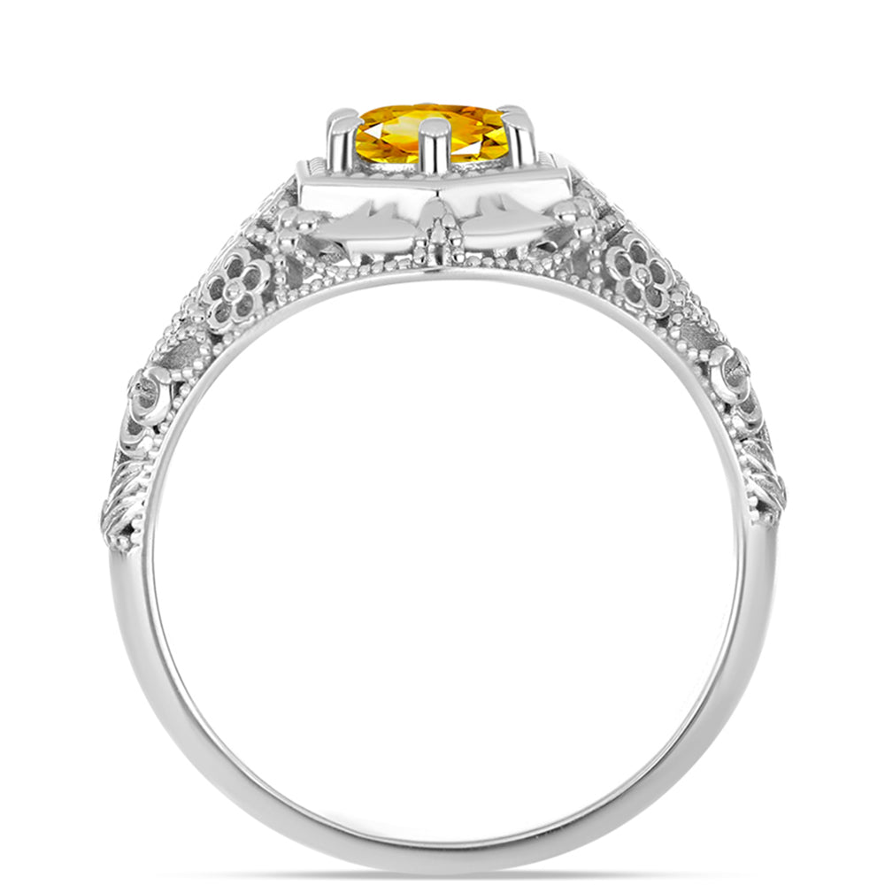 Anillo de Plata con Citrino de los Montes Urales 2 