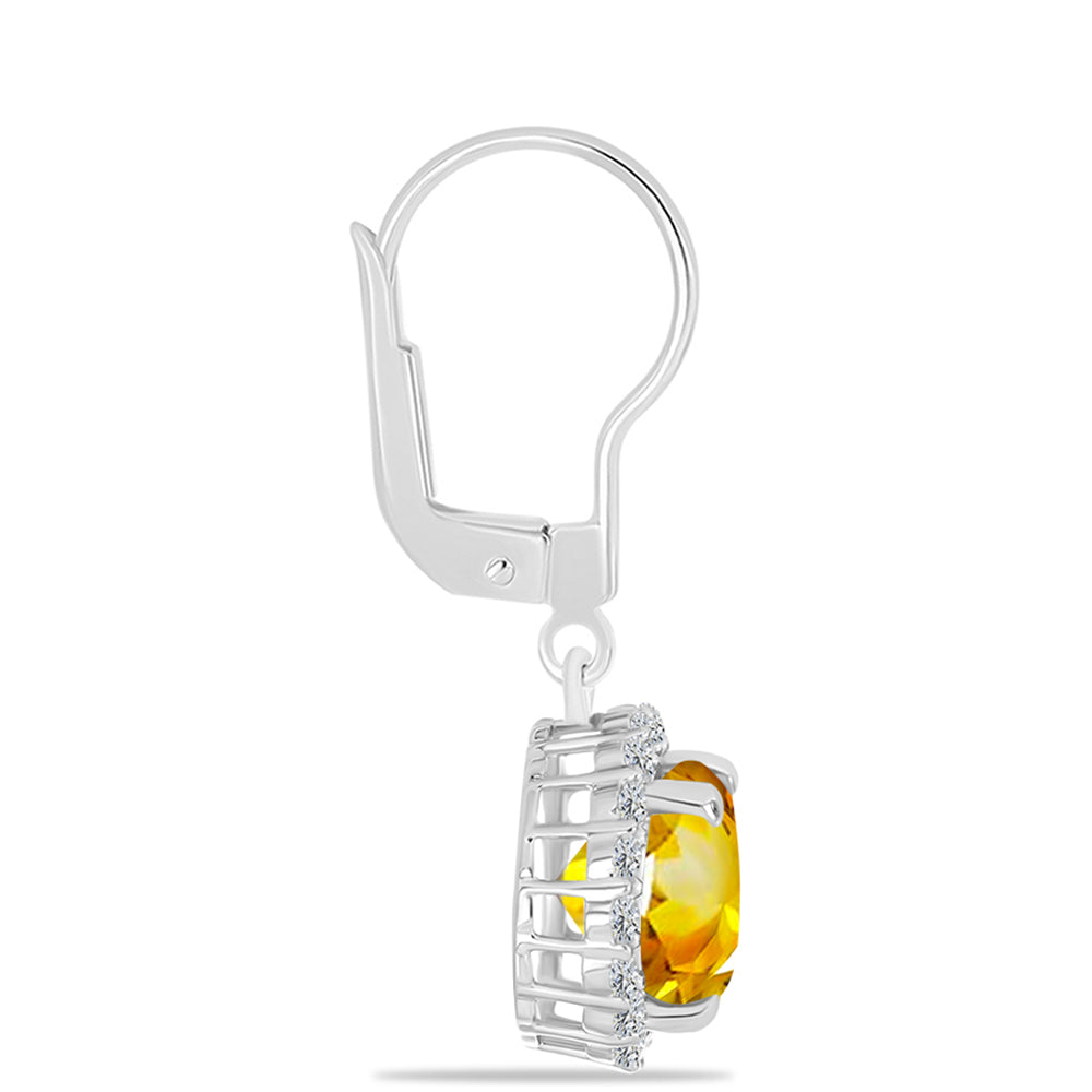 Pendientes de Plata con Citrino de los Montes Urales y Topacio Blanco 2 