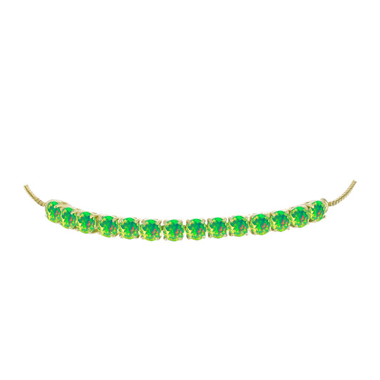 Pulsera de Plata Bañada en Oro con Ópalo Verde Etíope de Lega Dembi