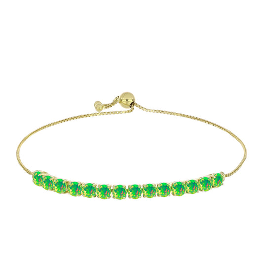 Pulsera de Plata Bañada en Oro con Ópalo Verde Etíope de Lega Dembi