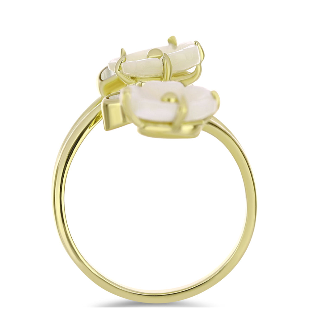Anillo de Plata Bañada en Oro con Madreperla