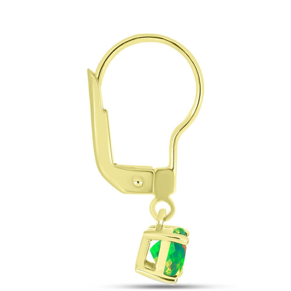Conjunto de Plata Bañada en Oro con Ópalo Verde Etíope de Lega Dembi y Ópalo negro medianoche Lega Dembi de Ëtiopía ( Pendientes ) 7 
